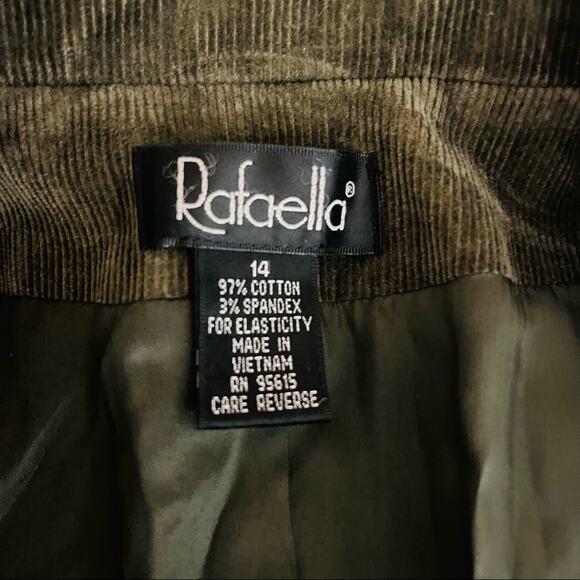 Rafaella vintage green corduroy preppy academia button blazer jacket 14 - Picture 5 of 5